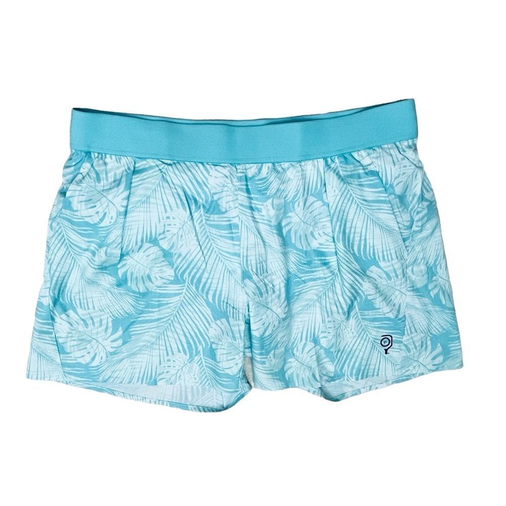 NEW Baddle Pickleball Aqua Tropical Shorts Inner/Brief/Liner Pockets Pull On XL